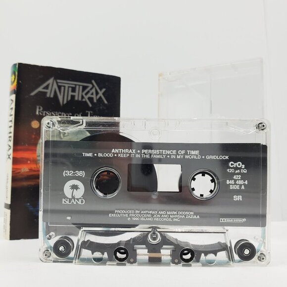 Anthrax Persistence of Time Cassette Tape Thrash Metal Vintage 1990 Tested - Picture 3 of 10